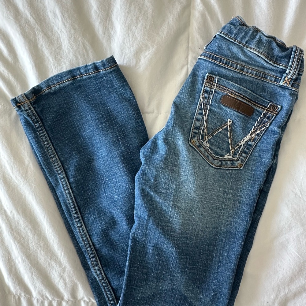 Wrangler Blue Kids Denim Jeans with Embroidered Back Pocket